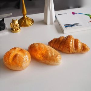 Kreativ 3d ledd croissant nattlampa batteridriven bröd form ljus inredning för barn baby sovrum restaurang bageri butik