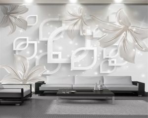 スターフラワー3D壁紙壁画3D壁絵画壁紙リビングルームベッドルームWallcovering HD 3Dフラワー壁紙