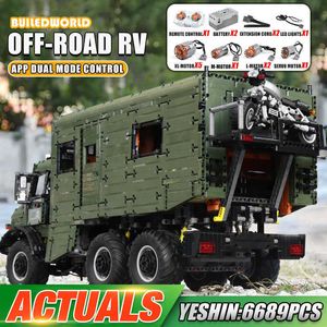 Yeshin J907電動車Moc遊牧民RV Motorhomeモデルビルディングブロックレンガンアセンブリキッズクリスマス玩具ギフトQ0624