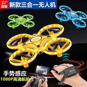 Kids flying Toys Mini Drone UAV Quadcopter ABS Multi function Induction Aircraft One Key Take Off