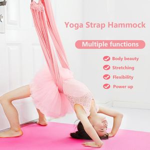 Aerial Yoga Strap Hängmatta Swing Stretching Justerbar Anti-Gravity Inversion Övningar Multielayer Belt Door Flexibility Trainer Q0219