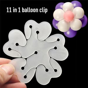 Hot 11 in 1 Balloon Plum Blossom Clip Practical Birthday Wedding Party Plastic Clip Sealer Balloon Decoration Accessories wholesale