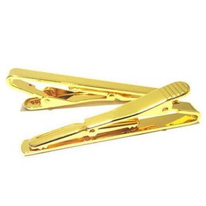 2021 New Fashion Tie Clips Metal Silver Gold Simple Slips Bark Clip Clamp Pin för Men Present