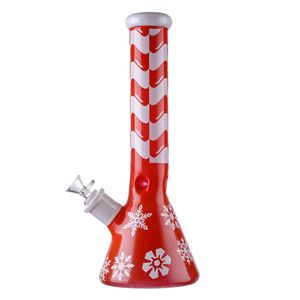 Narghilè a tubo dritto in stile natalizio Bong grandi Bong in vetro spesso Bong Tubi per acqua 18,8 mm Giunto femmina WP21102