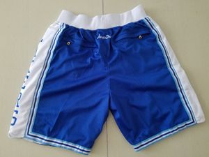Yeni Takım 96-97 Vintage Basketball Shorts Fermuar Cep Çalışan Giysileri Los Blue Bitti Boyut S-XXL