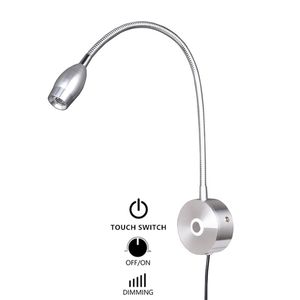 Topoch plugue na lâmpada de parede conduzida touch luzes de dimmable ajustável superfície montada de superfície iluminação para quarto luminária de leitura de cabeceira