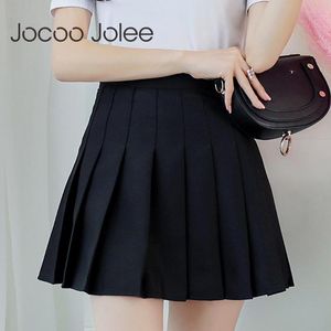 Rokken jocoo jolee vrouwen hoge taille geplooide rok lente herfst casual kawaii a line japanse school uniform mini