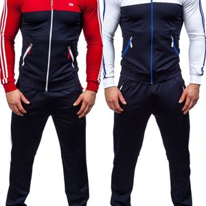 Zogaa Mens Tracksuit Russo Estilo Clássico Mens Mens Terno Conjunto Vermelho e Branco Plus Size S-XXXXL Roupa de Roupas Suor Suor Homens X0610