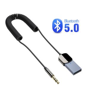 Bluetooth Aux Adapter Wireless Car Receiver USB to 3.5mm Jack BT5.0 In-Car kit Audio Receiver with Built-in Mic