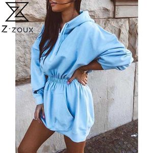 Kobiety Bluza z kapturem Damskie Bluzy Solove Long Sukienka Luźna Dorywczo Kobieta Topy Jesień Zima 210524