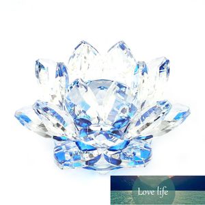 80mm Kwarcowy Kryształ Lotus Flower Crafts Glass Paperweight Fengshui Ozdoby Figurki Home Wedding Party Decor Gifts Souvenir Cena fabryczna Ekspert Projekt