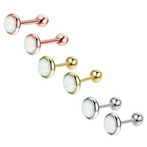 Tragus Earrings Cartilage Studs 16G Daith Helix Rook Monroe Lip CZ Steel Jewelry Set Silver Rose Gold OP17