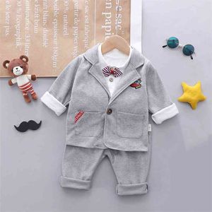 Primavera e outono 3 pedaço conjunto bebê menino formal conjuntos para toddler 210528