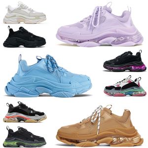 Paris 17FW Triple S Projektant Mężczyźni Kobiet Buty 2022 New Arrivals Clear Sole Oversetyczny Athletic Black Biały Glitter Green Luksusowe Trenerzy Platformy Sneakers Rozmiar 45