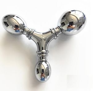 Dreiköpfiger Analplug Metall Edelstahl Butt Plugs Stimulation Masturbation G-Punkt Dilatator Sexspielzeug für Männer Frauen