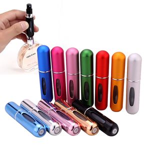 5 ml Parfüm Şişesi Makyaj Sprey Kendinden Pompa Şarj Edilebilir Alüminyum Mini Cam + Metal Malzeme Parfum Püskürtme Şişeleme