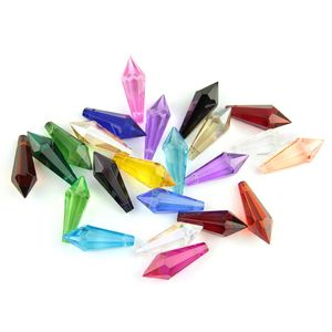 Chandelier Crystal 38mm 63mm 76mm Mix Colors K9 Pendants Prisms Multi Cut&Faceted Glass U-Icicle Drops For Cake Top Decoration