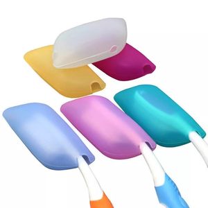 Silicone Toothbrush Case Cover Portable Head Cover Travel Vandring Camping Brush Väskor Skydda Hike Borstar Cleaner Högkvalitativ WLL670