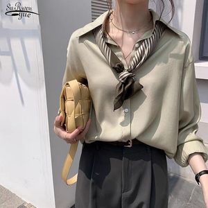 Blusas Mujer Spring Plus Size Women Tops and Blouse Long Sleeve Solid Shirt Simple Korean Loose Cardigan Lady Clothing 9985 210225