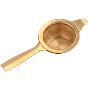 Stainless Steel Tea Strainer Filter Fine Mesh Infuser Coffee Cocktail Food Reusable Gold Silver Color DH2031