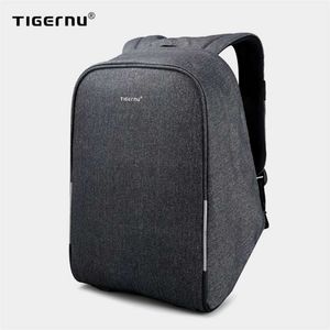 Tigernu Anti Hırsızlık 15.6 inç Laptop Sırt Çantaları Yağmur Kapağı ile Rahat Sert Kabuk Erkek Kadın Mochila Okul Seyahat Çantası Gençler Için 210929