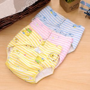 Washable Diaper Cover Waterproof Cartoon Bebe Nappies Baby Diapers Reusable Cloth Nappy Suit 0-18Months 210312