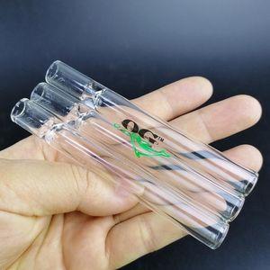 Glass Straw Pyrex Tube Pipe Steamroller Cigaretthållare Filtrar Tips för att röka tobaksfärsa Huvudfull återanvändbar 10 cm