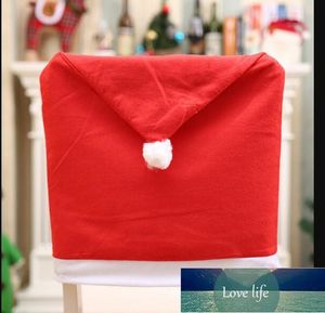 Santa Claus Hat Chair Cover Christmas Chair Back Cover Xmas Dekoration för Bröllopsstolskydd Mat LZ0243 Fabrikspris Expert Design Kvalitet Senaste Style