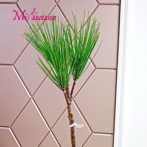 53cm 3 garfos agulhas de pinho artificial verde simulação plástico planta de Natal folhas de festão decoração de parede jardim home