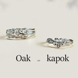 Klaster pierścienie Yizizai Jej i jego obietnica Para dla kobiet Mężczyźni Oak Kapok Srebrny Kolor Zestaw Walentynki Prezenty Wedding Jewellry