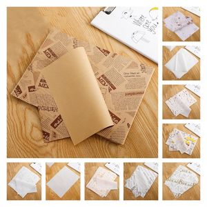 Cake Roll Pokonywany z Oil Proof Paper Western Style Taca Paining Pakowanie Papier Hamburger Papier 100 sztuk / partia Produkty do pieczenia T2I52268