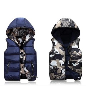 Parent-filho combinando roupas camuflagem criança colete de algodão meninas meninos colete crianças jaqueta crianças outerwear kf784 210818