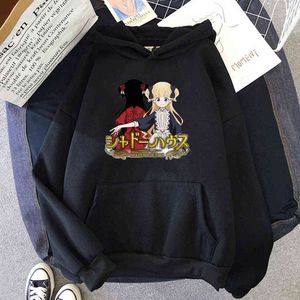 Anime Hoodie Estetik Gölgeler Ev Kate Emilico Baskılı Boy Tişörtü Kadınlar Bahar Grafik Uzun Kollu Kazak Kadın Y0820