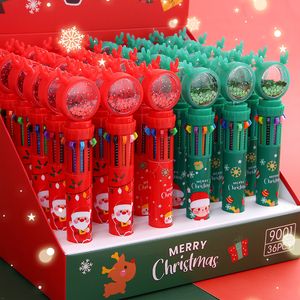 10 Colors Cute Christmas Ballpoint Pen Cartoon 0.5MM Ball Pen Office School Writing Supplies Novelty Pens Stationery 0878