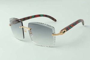 2021 estilo mais novo designers high-end sunglasses 3524022, alta qualidade lente de corte pavão natural templos de madeira óculos, tamanho: 58-18-135mm