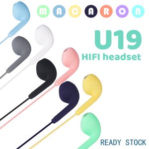 Macarons Cuffie auricolari in-ear colorate da 3,5 mm con controllo del volume e auricolari MIC per Samsung Huawei