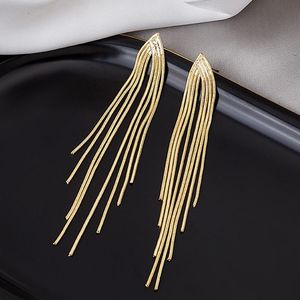 Dangle & Chandelier Vintage Tassel Drop Earrings For Women Gold Long Thread Chains Dangel Jewelry Kpop Party Earring 2021