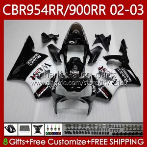 Bodywork Kit For HONDA black west CBR900 CBR954 RR CBR 954 900 RR CC 2002-2003 Body 61No.2 CBR954RR CBR 900RR 954RR 900CC 02 03 CBR900RR CBR954-RR 2002 2003 Fairings