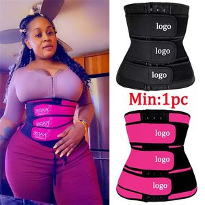 Print Waist Trainer Customize Corset Workout Belt Lose Weight Girdles Shapewear Fajas Body Shaper Slimming Tummy Control 211229