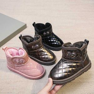 Girls' cotton shoes 2021 winter new children's shoes boys' fashion versatile student warm snow boots on Sale