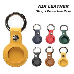 Band Protective Lethe Case Anti-Fall Anti-Scratch Accessories Läder Protector Cover Shell Sleeve för AirTags Locator Tracker