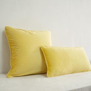 Yastık/dekoratif yastık boru tasarımı açık sarı kadife yastık kapağı güzel kaliteli kasa doldurma olmadan toplama bel yok