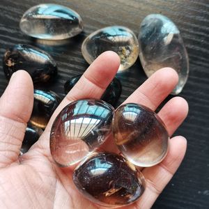 3-5 cm Natural Smoky Tea Clear Quartz Crystal Rock Polished Palm Stone Healing Energy Stone Losowo