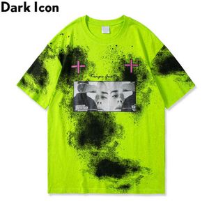 Tie Dyeing Printed T-shirt Men Women Summer Short Sleeved Oversize Tshirts Man Tee Shirts 210603