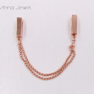 DIY Charm-Armbänder – Schmuck Pandora-Sicherheitskette für die Armbandherstellung, Armreif REFLEXIONS FLOATING Roségold-Abstandshalterperle für Frauen, Geburtstagsgeschenke, Hochzeit 787601