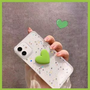 Glitter Bling Del Cuore di Amore Del Telefono Custodie Per il telefono 15 14 13 12 11 Pro 12Max 13 mini 8 7 6 6S Plus XR X XS Max SE Goccia di Colla Caso Della Copertura Posteriore