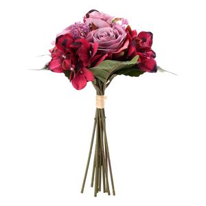 Dekorativa blommor kransar simulering blomma ros bukett europeiska brudar som håller hem trädgård dekoration handblommig hortensia