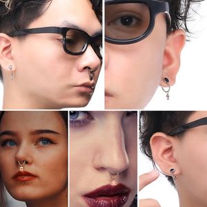 Nahtloser Nasenring. großhandel-Edelstahlmagnet Nase Ring Bunte nahtlose Clip Körper Schmuck Personalisierte Mode für Männer und Frauen