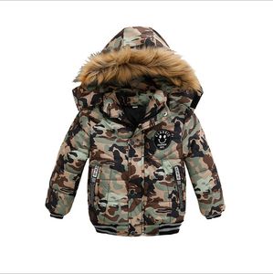 2021 New Fashion Boys Down Coats Autumn Winter Kids Hooded Warm Jackets Cotton Children Outwear Windbreaker Boys Jacket