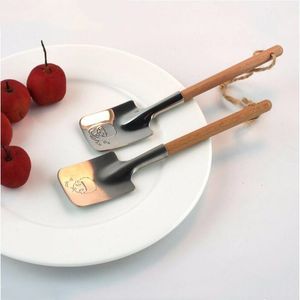 Cucchiaio da tavola in acciaio inossidabile argento Set di posate Pala da dessert Cucchiaio di anguria Coppia creativa Regalo di San Valentino 2 Stile ZYY702